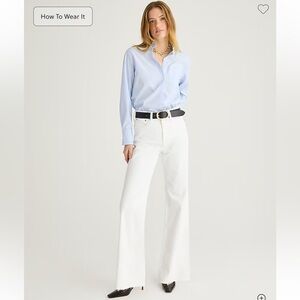 NWT J.Crew Full-length slim wide-leg jean in white Sz 30 Sold Out!